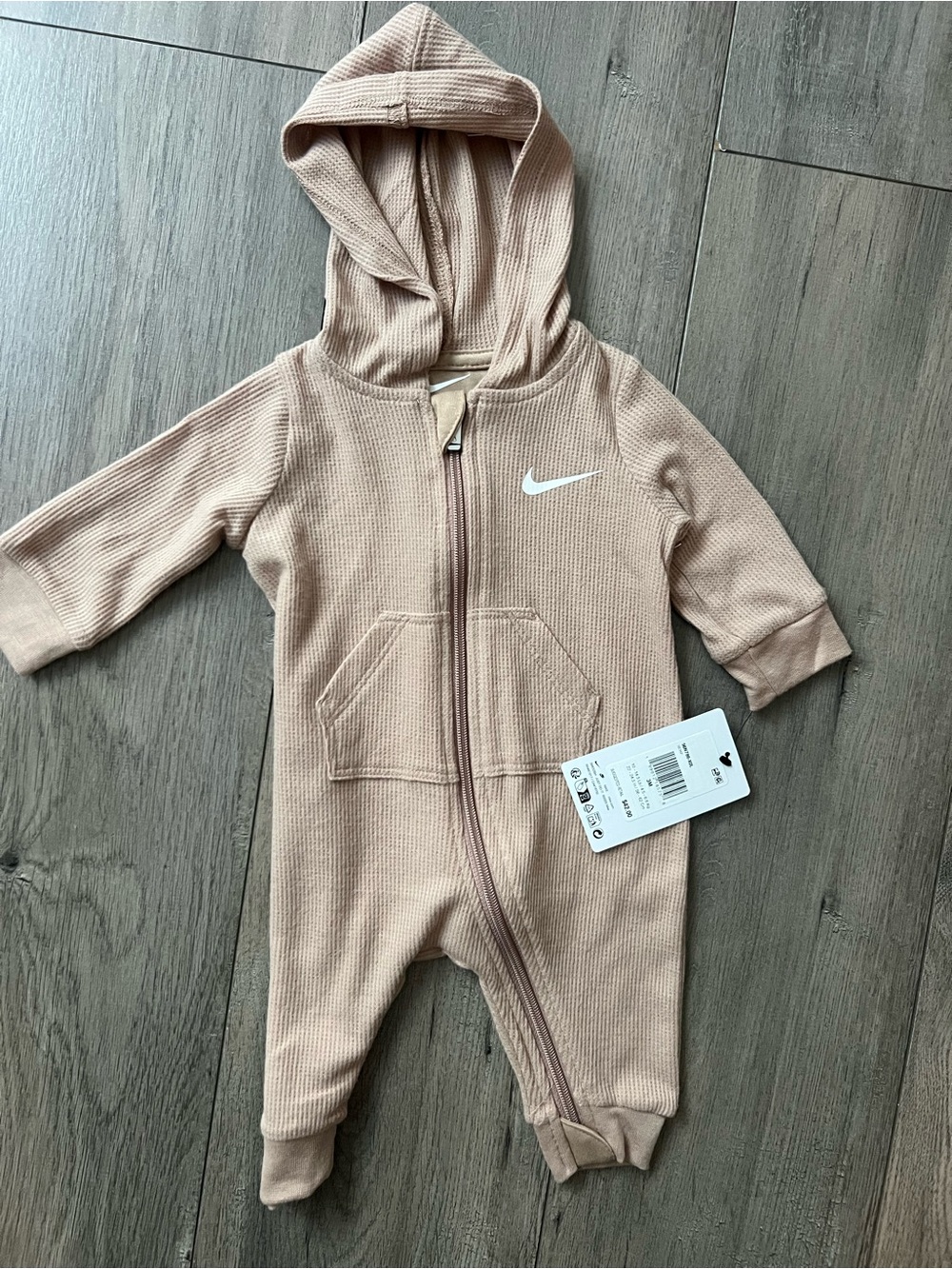 Nike Hooded Ribbed Baby One-Piece